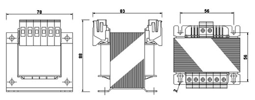 Трансформатор EI 78/36 схема размеры