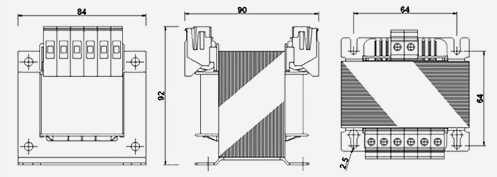 Трансформатор EI 84/43 схема размеры