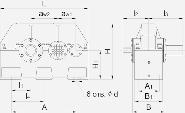 Чертеж редуктора Ц2У-355